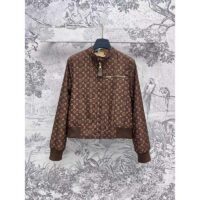 Louis Vuitton LV Women Reversible Elysee Palace Bomber Jacket Brown Double Sided (16)