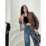 Louis Vuitton LV Women Reversible Elysee Palace Bomber Jacket Brown Double Sided - immagine 14