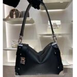 Louis Vuitton LV Women Side Trunk MM Handbag Black Grained Calf Leather M25160 - Image 6