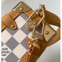 Louis Vuitton LV Women Side Trunk MM Handbag Celeste Blue Calfskin N40712 (1)