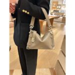 Louis Vuitton LV Women Side Trunk MM Handbag Taupe Grained Calf Leather M25072 - Image 11