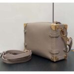 Louis Vuitton LV Women Side Trunk MM Handbag Taupe Grained Calf Leather M25072 - Image 5