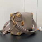 Louis Vuitton LV Women Side Trunk MM Handbag Taupe Grained Calf Leather M25072 - Image 4