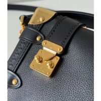 Louis Vuitton LV Women Side Trunk PM Handbag Black Grained Calf Leather M23817 (3)