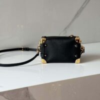 Louis Vuitton LV Women Side Trunk PM Handbag Black Grained Calf Leather M23817 (3)