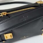 Louis Vuitton LV Women Side Trunk PM Handbag Black Grained Calf Leather M23817 – Image 8