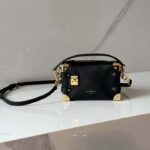 Louis Vuitton LV Women Side Trunk PM Handbag Black Grained Calf Leather M23817 – Image 2