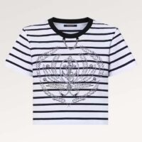 Louis Vuitton LV Women Striped Anchor Crop Top Cotton Deep Marine 1AFMTJ (1)