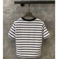 Louis Vuitton LV Women Striped Anchor Crop Top Cotton Deep Marine 1AFMTJ (1)