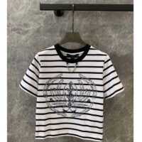 Louis Vuitton LV Women Striped Anchor Crop Top Cotton Deep Marine 1AFMTJ (1)