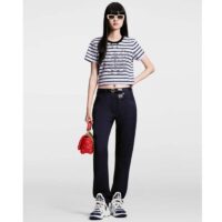 Louis Vuitton LV Women Striped Anchor Crop Top Cotton Deep Marine 1AFMTJ (1)