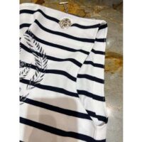 Louis Vuitton LV Women Striped Anchor T-Shirt Dress Cotton Deep Blue 1AFLMD (9)