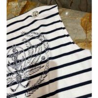 Louis Vuitton LV Women Striped Anchor T-Shirt Dress Cotton Deep Blue 1AFLMD (9)