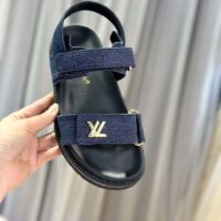 Louis Vuitton LV Women Sunset Flat Comfort Sandal Dark Blue Denim 1ACPGN (10)