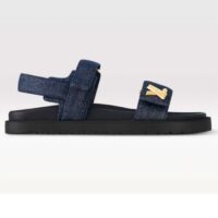 Louis Vuitton LV Women Sunset Flat Comfort Sandal Dark Blue Denim 1ACPGN (10)
