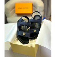 Louis Vuitton LV Women Sunset Flat Comfort Sandal Dark Blue Denim 1ACPGN (10)