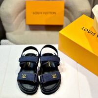 Louis Vuitton LV Women Sunset Flat Comfort Sandal Dark Blue Denim 1ACPGN (10)