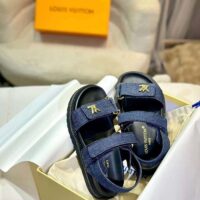 Louis Vuitton LV Women Sunset Flat Comfort Sandal Dark Blue Denim 1ACPGN (10)