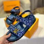 Louis Vuitton LV Women Sunset Flat Comfort Sandal Navy Blue Nylon 1ACTWB - Image 6