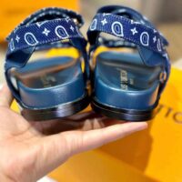 Louis Vuitton LV Women Sunset Flat Comfort Sandal Navy Blue Nylon 1ACTWB (3)