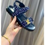 Louis Vuitton LV Women Sunset Flat Comfort Sandal Navy Blue Nylon 1ACTWB - Image 4