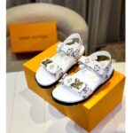 Louis Vuitton LV Women Sunset Flat Comfort Sandal White Tweed 1ACSH5 - Image 4