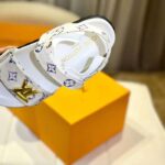 Louis Vuitton LV Women Sunset Flat Comfort Sandal White Tweed 1ACSH5 - Image 5