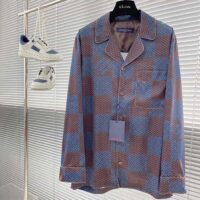 Louis Vuitton Men LV Long-Sleeved Damier Silk Pyjama Shirt Pyjama Fit 1AFJD0 (7)