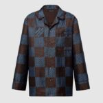 Camicia da pigiama a maniche lunghe in seta Damier Louis Vuitton da uomo LV, vestibilità comoda, 1AFJD0
