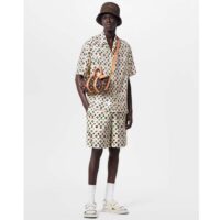 Louis Vuitton Women LV Monogram Printed Short-Sleeved Silk Shirt Relaxed Fit 1AFQ27