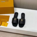 Louis Vuitton Unisex Capri Flat Mule Black Calf Leather LV Initials 1ACTME - Image 6