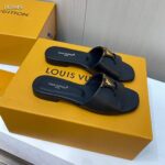 Louis Vuitton Unisex Capri Flat Mule Black Calf Leather LV Initials 1ACTME - Image 2