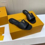 Louis Vuitton Unisex Capri Flat Mule Black Calf Leather LV Initials 1ACTME - Image 3