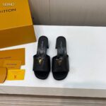 Louis Vuitton Women Capri Mule Black Calf Leather LV Initials 4.5 CM Heel 1ACU2T - Image 5
