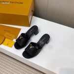 Louis Vuitton Women Capri Mule Black Calf Leather LV Initials 4.5 CM Heel 1ACU2T - Image 6