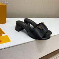 Louis Vuitton Unisex Capri Mule Black Calf Leather LV Initials 4.5 CM Heel 1ACU2T (1)