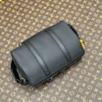 Louis Vuitton Unisex City Keepall Bag Black Aerogram Grained Calf Leather Cowhide M59255 - Image 4