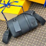 Louis Vuitton Unisex City Keepall Bag Black Aerogram Grained Calf Leather Cowhide M59255 - Image 3