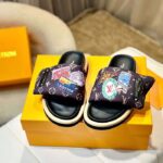 Louis Vuitton Unisex LV Flight Mode Pool Pillow Comfort Mule Cacao Brown Nylon 1ACTDU - Bild 3