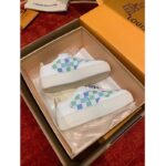 Louis Vuitton Unisex LV Groovy Sneaker Blue Patent Damier Canvas Elevated Rubber 1ACUFH – Image 5