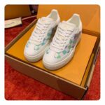 Louis Vuitton Unisex LV Groovy Sneaker Blue Patent Damier Canvas Elevated Rubber 1ACUFH – Image 7