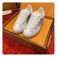 Louis Vuitton Unisex LV Groovy Sneaker Blue Patent Damier Canvas Elevated Rubber 1ACUFH (7)