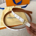 Louis Vuitton Unisex LV Iconic 20 MM Reversible Belt Monogram Dune Canvas M8495U - Image 6