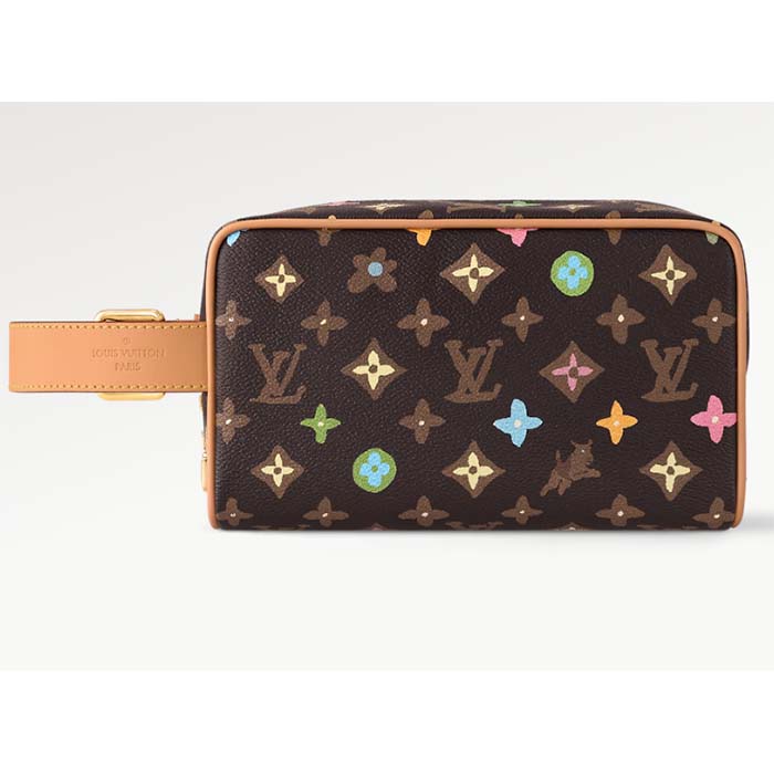 Louis Vuitton Unisex LV Locker Dopp Kit Chocolate Monogram Craggy Coated Canvas M47069