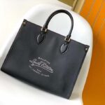 Louis Vuitton Unisex LV OnTheGo MM Black Grained Calfskin Hook Closure - Bild 4