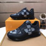 Louis Vuitton Unisex LV Run Away Sneaker Black Damier Calf Leather Rubber 1ACGAL - Image 5