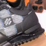 Louis Vuitton Unisex LV Run Away Sneaker Black Damier Calf Leather Rubber 1ACGAL - Image 9