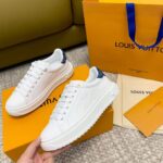 Louis Vuitton Unisex LV Time Out Sneaker Blue Calf Leather Monogram Denim 1ACHUD - Imagen 9