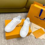 Louis Vuitton Unisex LV Time Out Sneaker Blue Calf Leather Monogram Denim 1ACHUD - Imagen 6