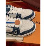 Louis Vuitton Unisex LV Trainer Sneaker Blue Calf Leather Monogram Denim 1AC2AR – Image 4